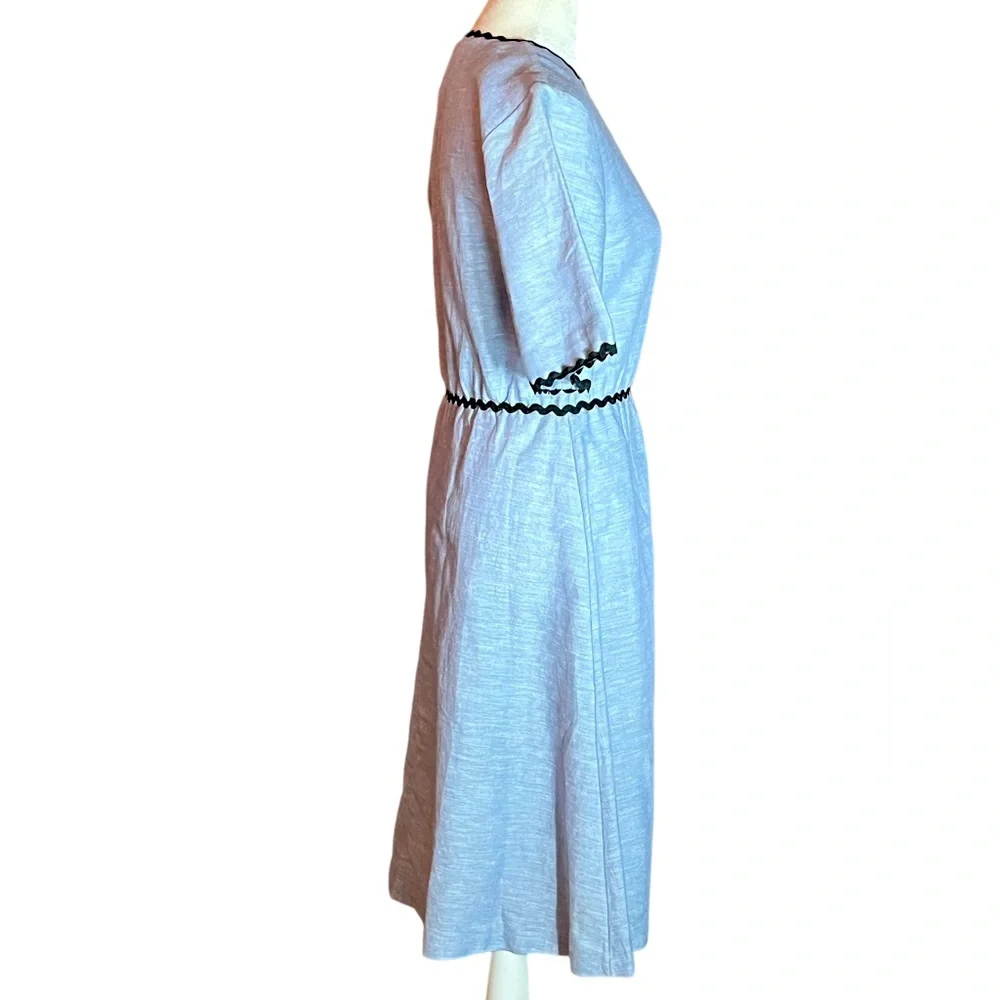 ANTHROPOLOGIE & OTHER STORIES BLUE LINEN BLEND DRESS VERY GOOD CONDITION…